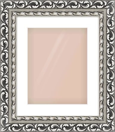Silver Reverse Frame for 11 × 14in artwork, with Smooth White Single Mount