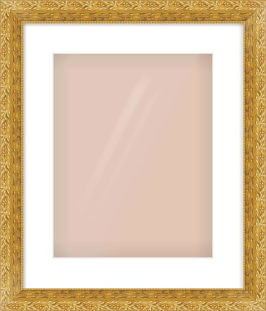 Gold Spoon Frame for 11 × 14in artwork, with Smooth White Single Mount