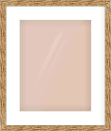 Oak Effect Flat Frame for 11 × 14in artwork, with Smooth White Single Mount