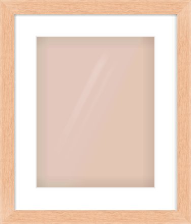 Oak Effect Flat Frame for 11 × 14in artwork, with Smooth White Single Mount