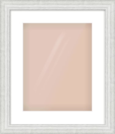 Silver Foil Flat Frame for 11 × 14in artwork, with Smooth White Single Mount