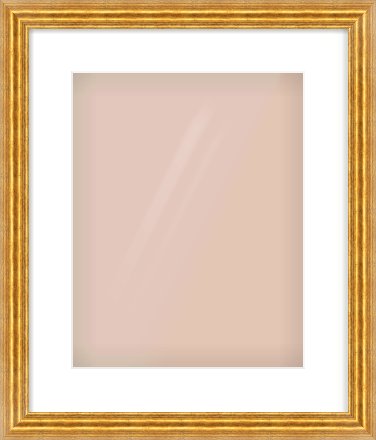 Gold Reverse Frame for 11 × 14in artwork, with Smooth White Single Mount