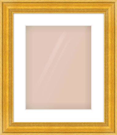 Gold Spoon Frame for 11 × 14in artwork, with Smooth White Single Mount
