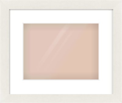 White Flat Frame for 28 × 21cm artwork, with Smooth White Single Mount