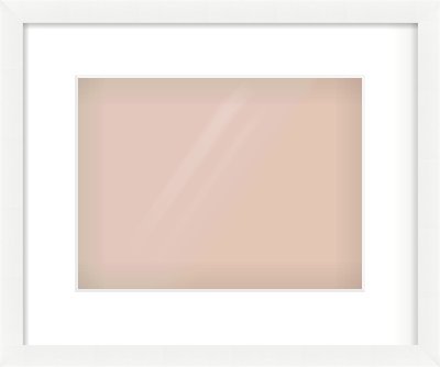White Wood Grain Flat Frame for 28 × 21cm artwork, with Smooth White Single Mount
