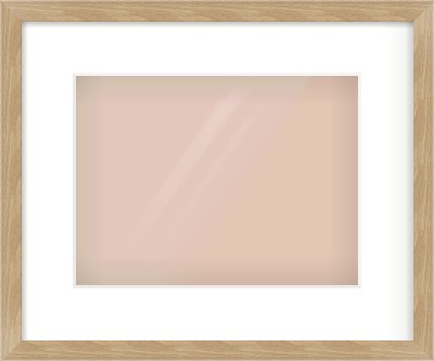 Oak Veneer Flat Frame for 28 × 21cm artwork, with Smooth White Single Mount
