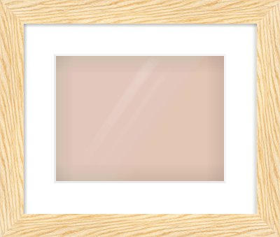 Natural Wood Reverse Frame for 28 × 21cm artwork, with Smooth White Single Mount