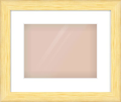 Natural Wood Cushion Frame for 28 × 21cm artwork, with Smooth White Single Mount