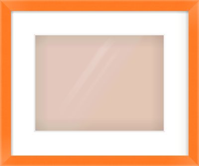 Orange Paint Flat Frame for 28 × 21cm artwork, with Smooth White Single Mount