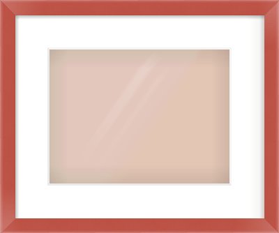 Red Paint Flat Frame for 28 × 21cm artwork, with Smooth White Single Mount