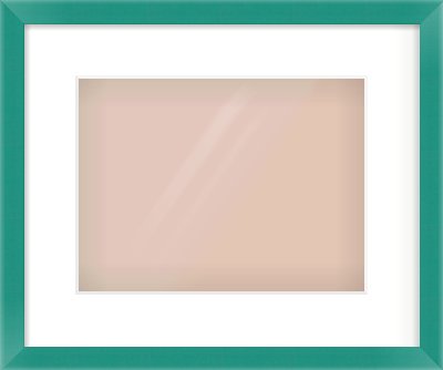 Green Paint Flat Frame for 28 × 21cm artwork, with Smooth White Single Mount