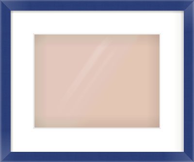 Blue Paint Flat Frame for 28 × 21cm artwork, with Smooth White Single Mount