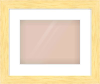 Natural Wood Stepped Flat Frame for 28 × 21cm artwork, with Smooth White Single Mount