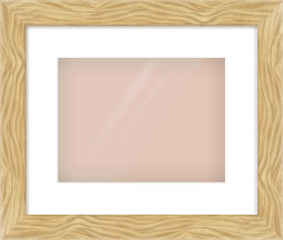 Natural Wood Flat Frame for 28 × 21cm artwork, with Smooth White Single Mount
