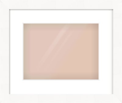 White Flat Frame for 28 × 21cm artwork, with Smooth White Single Mount