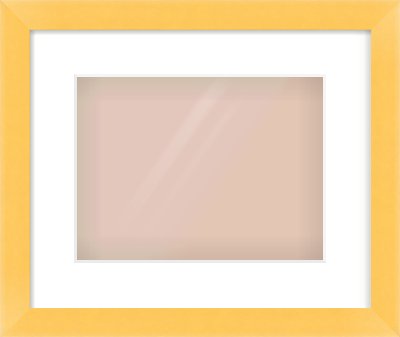 Yellow Paint Flat Frame for 28 × 21cm artwork, with Smooth White Single Mount