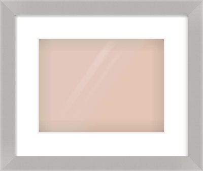 Grey Flat Frame for 28 × 21cm artwork, with Smooth White Single Mount