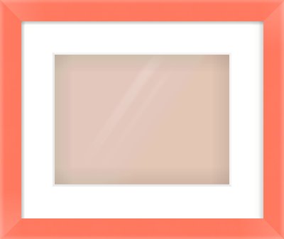Orange Paint Flat Frame for 28 × 21cm artwork, with Smooth White Single Mount