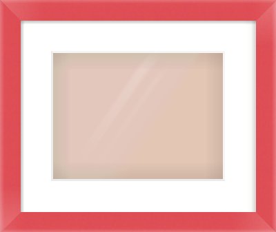 Red Paint Flat Frame for 28 × 21cm artwork, with Smooth White Single Mount