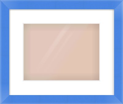 Light Blue Paint Flat Frame for 28 × 21cm artwork, with Smooth White Single Mount