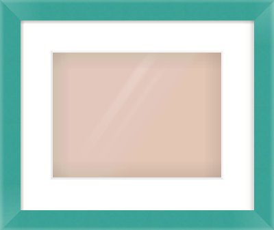 Green Paint Flat Frame for 28 × 21cm artwork, with Smooth White Single Mount