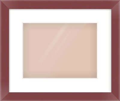 Maroon Paint Flat Frame for 28 × 21cm artwork, with Smooth White Single Mount
