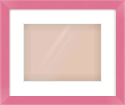 Pink Paint Flat Frame for 28 × 21cm artwork, with Smooth White Single Mount