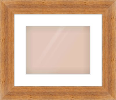 Antique Pine Flat Frame for 28 × 21cm artwork, with Smooth White Single Mount