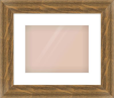 Characteristic Brown Flat Frame for 28 × 21cm artwork, with Smooth White Single Mount