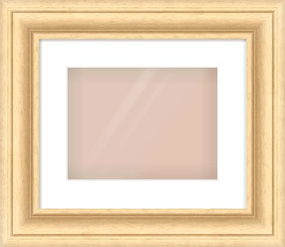 Natural Wood Scoop Frame for 28 × 21cm artwork, with Smooth White Single Mount