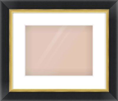 Black/Gold Reverse Frame for 28 × 21cm artwork, with Smooth White Single Mount