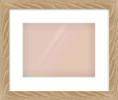 Oak Veneer Flat Frame for 28 × 21cm artwork, with Smooth White Single Mount