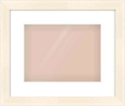 Natural Wood Flat Frame for 28 × 21cm artwork, with Smooth White Single Mount
