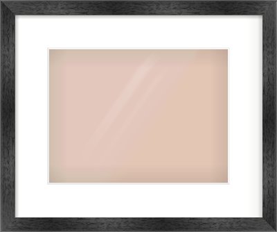 Black Flat Frame for 28 × 21cm artwork, with Smooth White Single Mount