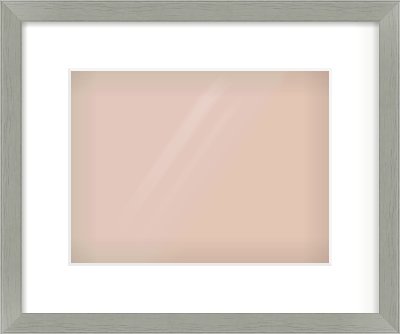 Pale Grey Flat Frame for 28 × 21cm artwork, with Smooth White Single Mount
