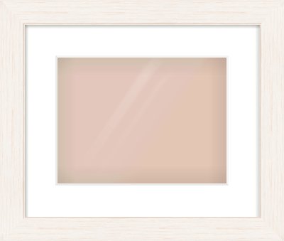 Ivory Driftwood Flat Frame for 28 × 21cm artwork, with Smooth White Single Mount