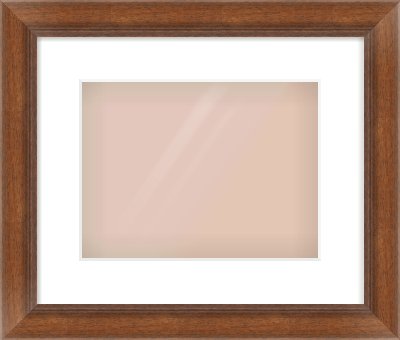 Brown Flat Frame for 28 × 21cm artwork, with Smooth White Single Mount