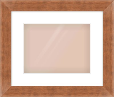 Bronze Flat Frame for 280 × 210mm artwork, with Smooth White Single Mount