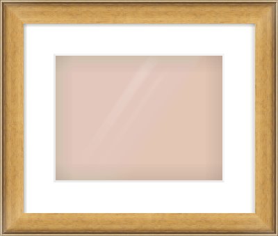 Gold Scoop Frame for 28 × 21cm artwork, with Smooth White Single Mount