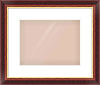Brown Reverse Frame for 28 × 21cm artwork, with Smooth White Single Mount