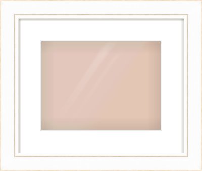 White / Natural Scoop Frame for 28 × 21cm artwork, with Smooth White Single Mount