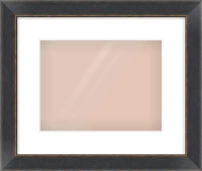 Black Flat Frame for 28 × 21cm artwork, with Smooth White Single Mount
