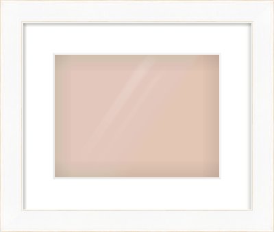 White Flat With Bevel Frame for 28 × 21cm artwork, with Smooth White Single Mount