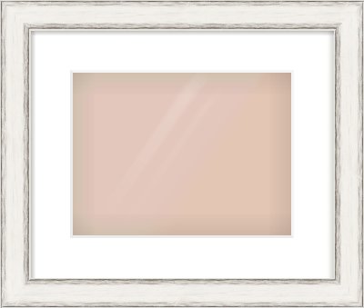 Black/Silver Flat Frame for 28 × 21cm artwork, with Smooth White Single Mount