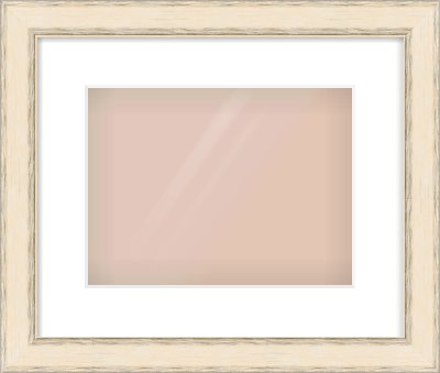 GOLD Flat Frame for 28 × 21cm artwork, with Smooth White Single Mount