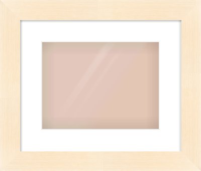 Natural Wood Flat Frame for 28 × 21cm artwork, with Smooth White Single Mount