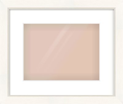 Cream Flat Frame for 28 × 21cm artwork, with Smooth White Single Mount