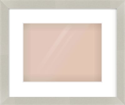 Grey Flat Frame for 28 × 21cm artwork, with Smooth White Single Mount