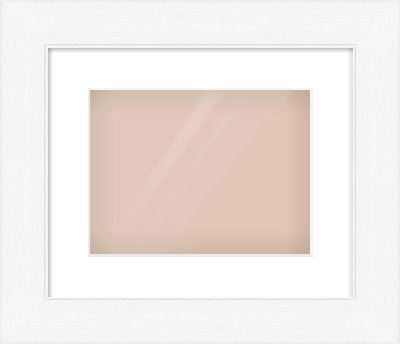 Natural Grain / White Stain Stepped Frame for 28 × 21cm artwork, with Smooth White Single Mount