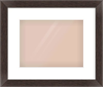 Brown Flat Frame for 28 × 21cm artwork, with Smooth White Single Mount